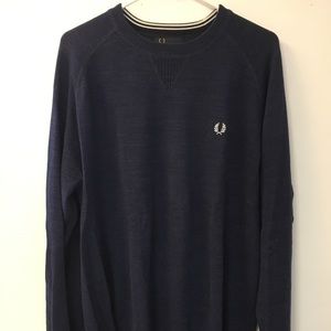 Fred Perry Sweater, Navy Blue, XXL